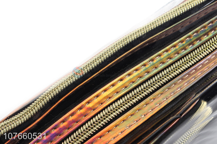 Hot sale pvc black wash-bag double layer cosmetic bag