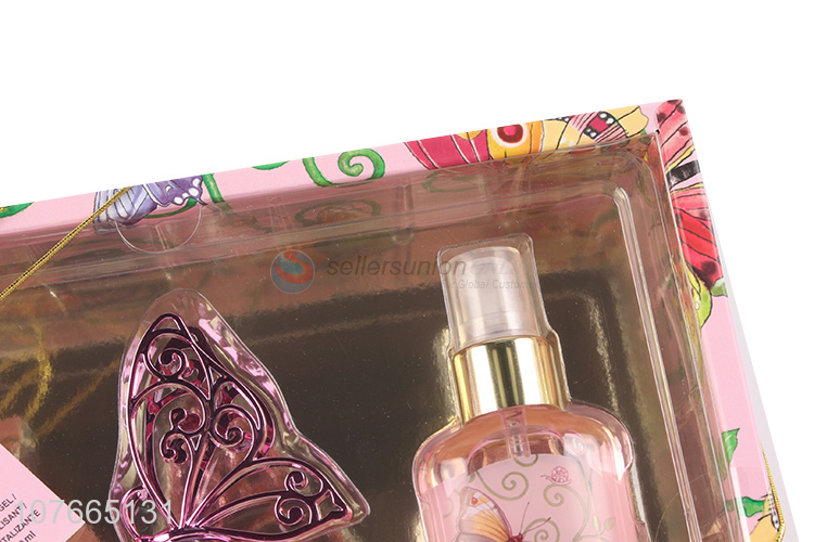 Best selling butterfly fairy perfume set gift perfume shower gel body mist