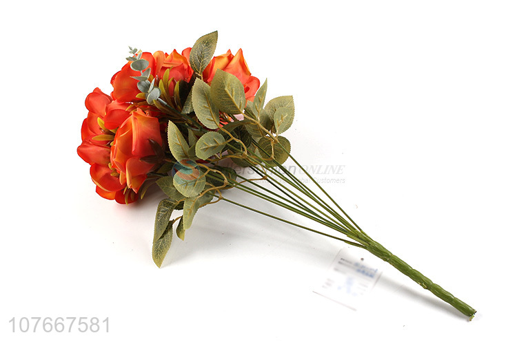 Factory sale orange rose wedding celebration 11 hanging roses combination