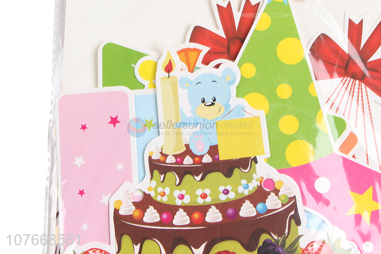 Wholesale paper birthday cake pull flag pendant cartoon birthday banner