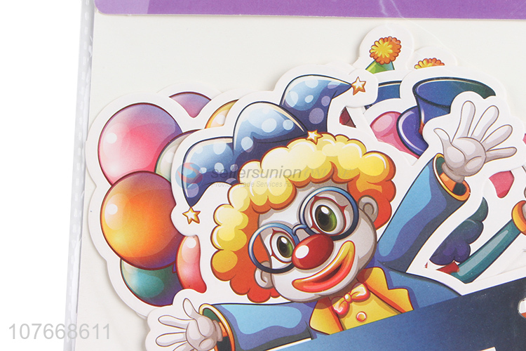 Unique design cartoon clown birthday decoration flag pull banner