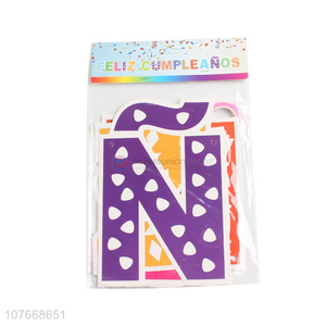 Creative Irregular Spanish Language Letter Pull Flag Party Pendant Birthday Banner