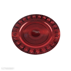 Hot sale red home wedding electroplated plates