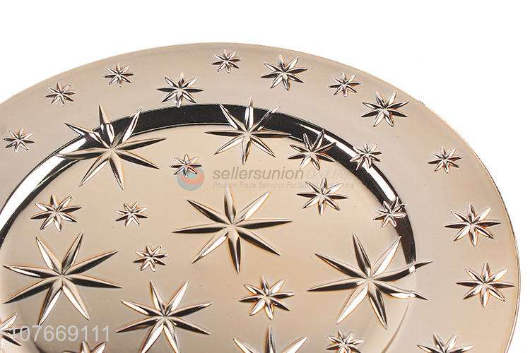 Wholesale round electroplated wedding dinner decorative plates