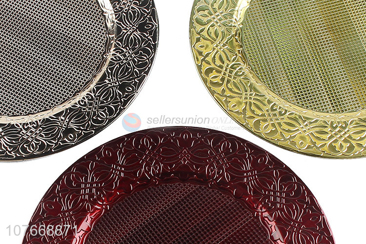 Round electroplate household fruit plate dinner dishes 