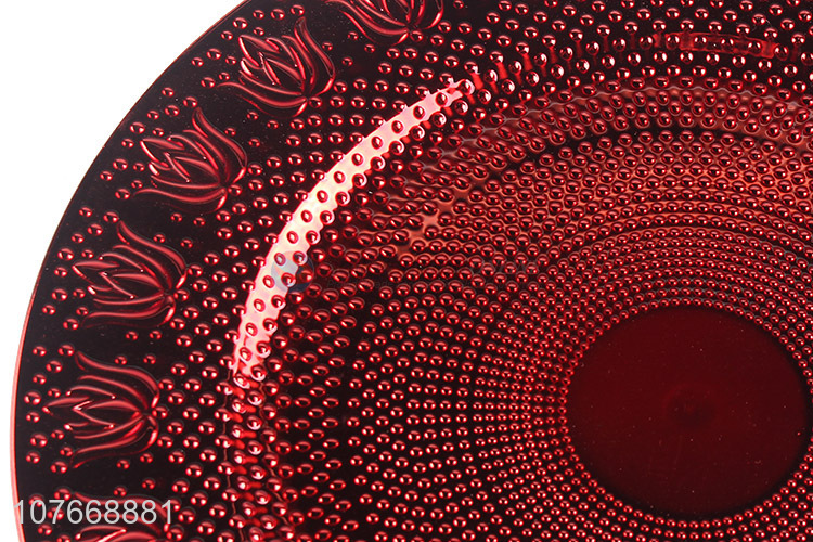 Hot sale red home wedding electroplated plates