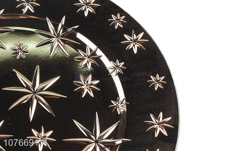 Wholesale round electroplated wedding dinner decorative plates