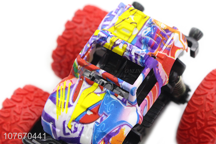 Wholesale children's toy car 4 red wheel stunt graffiti toy car