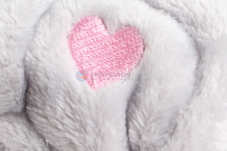 High quality soft flannel makeup headband knotted heart hairband