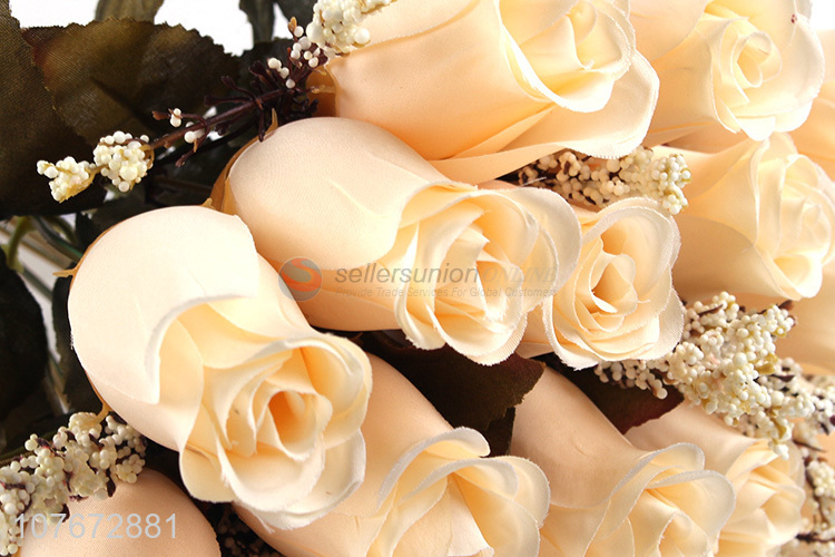 Top sale good price yellow cloth 18head artificial flower