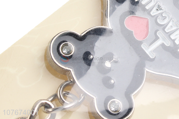 New design cute bear shape key chain with one ring