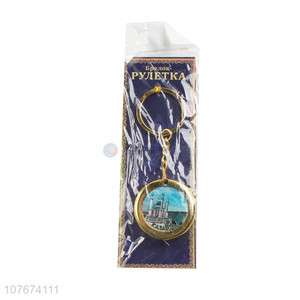 Popular product round metal key chain for tourist gifts