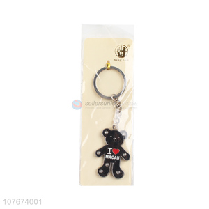 New design cute bear shape key chain with one ring