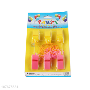 Low price kids plastic toy plastic whistle with rope