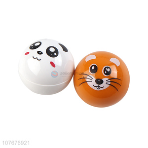 Wholesale student stationery cartoon ball shape plastic pencil sharpener