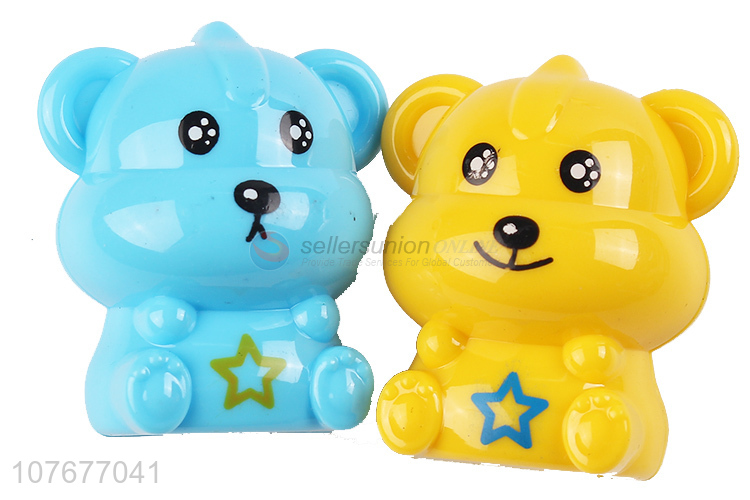 Premium quality student stationery bear shape plastic pencil sharpener