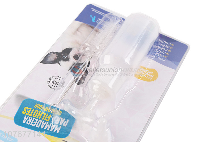 Fashion Design Pet Feeding Bottle With Cleaning Brush Set