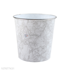 European-style round non-lid imitation marble pattern household trash can