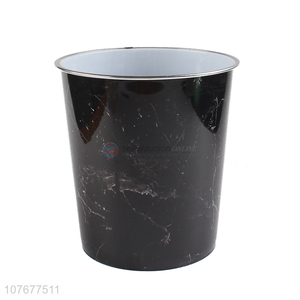 Wholesale round non-slip imitation black marble pattern household trash can