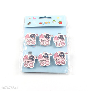 Excellent price mini wooden cartoon float bear clip set