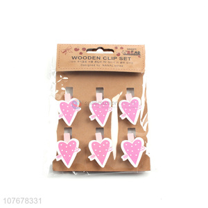 Supply creative cartoon photo clip with one arrow through the heart clip wooden craft clip