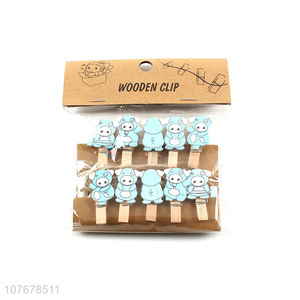 Fashion shop home decoration cartoon piggy wooden clip