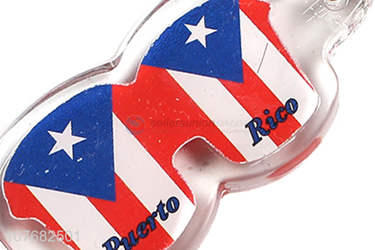 Good price Puerto Rico souvenir key chain acrylic keyring
