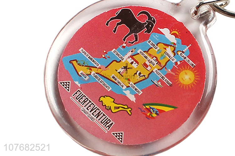 Latest design Fuerteventura souvenir key chain acrylic keyring