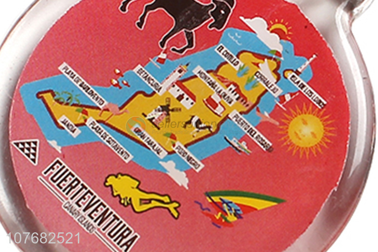 Latest design Fuerteventura souvenir key chain acrylic keyring