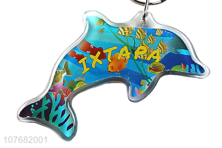 Factory price dolphin key chain acrylic keyring for souvenir
