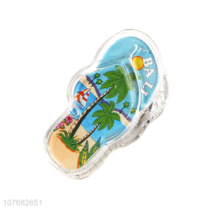 Factory price 2 in 1 slipper shape acrylic fridge magnet clip