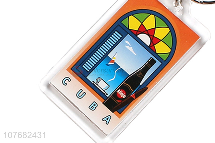Factory direct sale Cuba souvenir key chain acrylic keychain