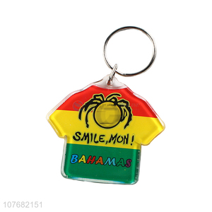 Hot sale shirt shape key chain acrylic keychain key ring