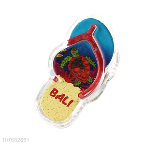 Hot selling 2 in 1 slipper shape acrylic fridge magnet clip