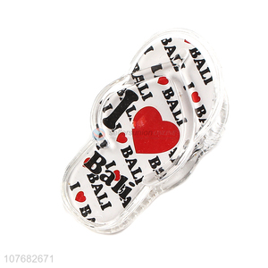 Promotional 2 in 1 slipper shape acrylic fridge magnet clip