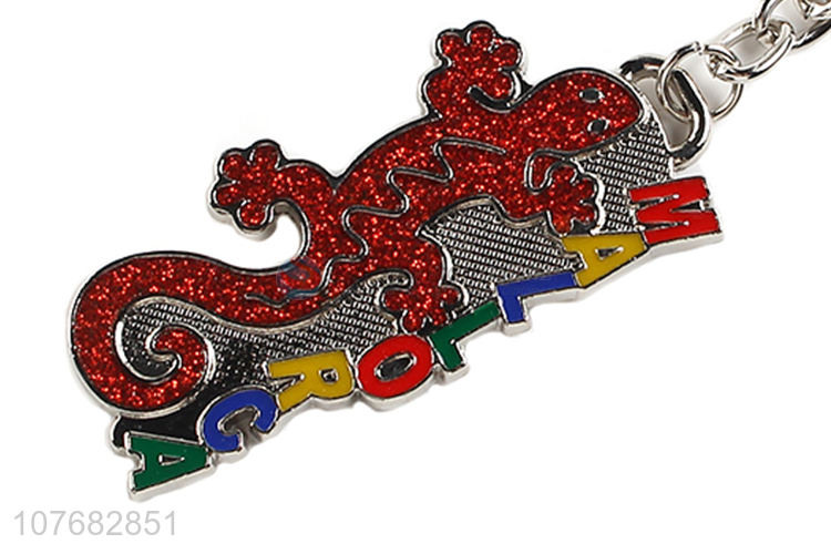 Hot selling lizard key chain metal keychain key ring