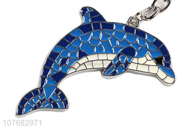 Factory price dolphin key chain metal keyring for souvenir