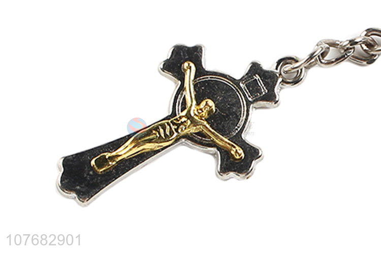 Latest design cross key chain metal keyring for souvenir