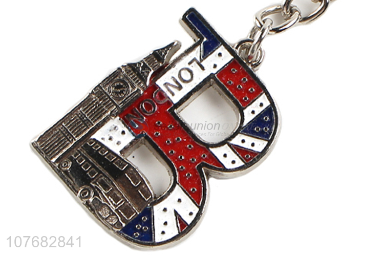 Factory price letter B key chain metal keyring for souvenir