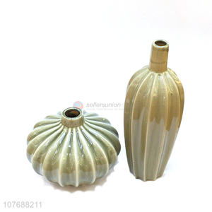 Creative design high quality home decoration striped ceramic vase