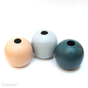 Frosted three-piece spherical decoration soft ornament ceramic vase