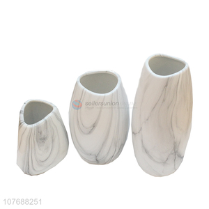 European style irregular wood grain vase three-piece home decoration ceramic vase