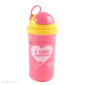 Wholesale kids driking bottle food grade water bottle with straw