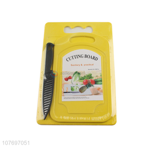 Hot sale portable hanging plastic cutting board with fruit knife