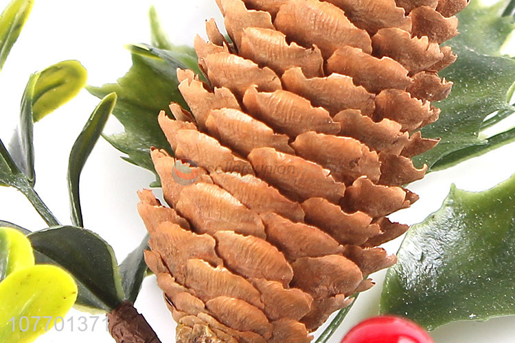 Wholesale Christmas picks Christmas branch with pinecone red berry