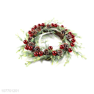 Good sale artificial garland Christmas wreath with pinecone red fruit