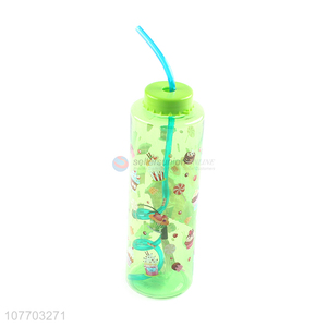 High quality children cartoon drinking cup with straw design water cup