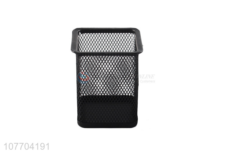 Factory direct sale square mesh pen container iron brush pot