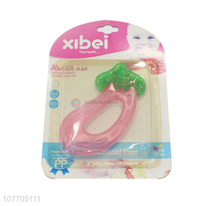 New arrival eggplant shape <em>baby</em> <em>teether</em> food grade <em>baby</em> teething toy