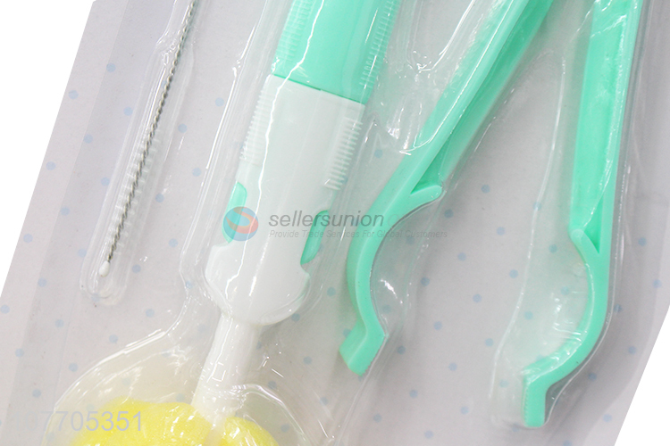 Hot selling long handle baby bottle sponge brush nipple cleaner